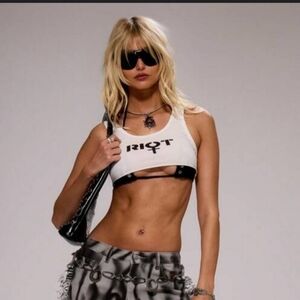 "RIOT" ☠️ WOMENS SUPER CROPPED TOP SIZE XS